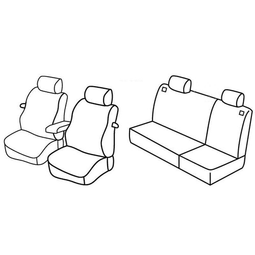 Kit de housses de siège de qualité supérieure - Nocciola - compatible pour Volkswagen Golf IV 3p (10/97 > 10/03)