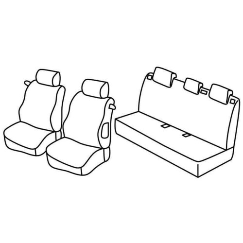 Kit de housses de siège Superior - Nocciola - compatible pour Peugeot 207 3p (05/06>11/12) - Peugeot 207 Plus 3p (02/13>08/14)
