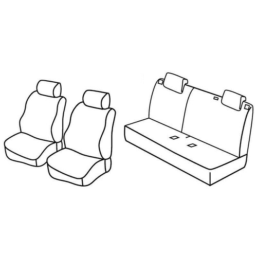 Seat Covers Lampa Set Superior - Hazelnut - compatible with Nissan Note (10/13>10/17)