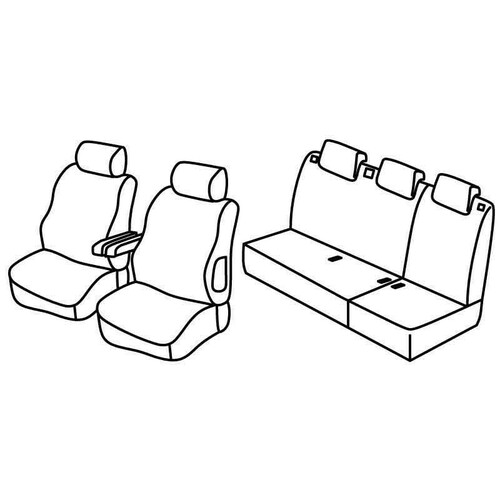 Ensemble de housses de siège Superior - Nocciola - compatible pour Citroën Berlingo Multispace (11/02>03/08)
