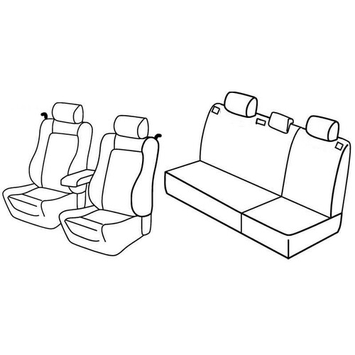 Ensemble de housses de siège Superior - Nocciola - compatible pour Toyota Corolla 3p (01/02>12/07)