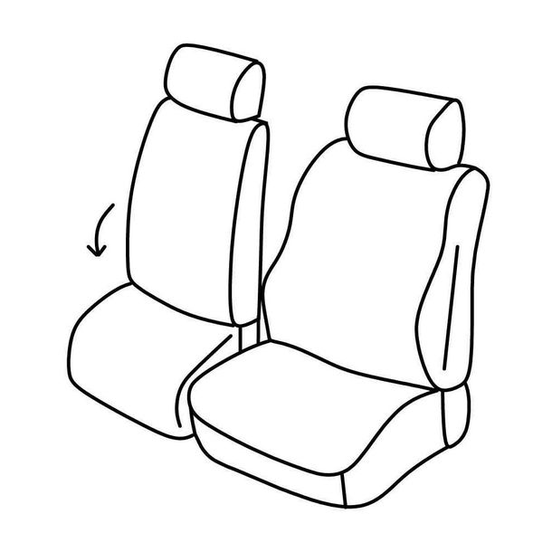 Coprisedili Lampa Set Superior - Nero/Blu - compatibili per Dacia Dokker Van (11/12>07/21) - Renault Express (06/21>)