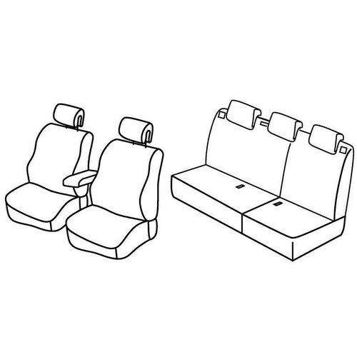 Ensemble de housses de siège Superior - Nocciola - compatible pour Renault Megane II 5p (10/02>10/08)