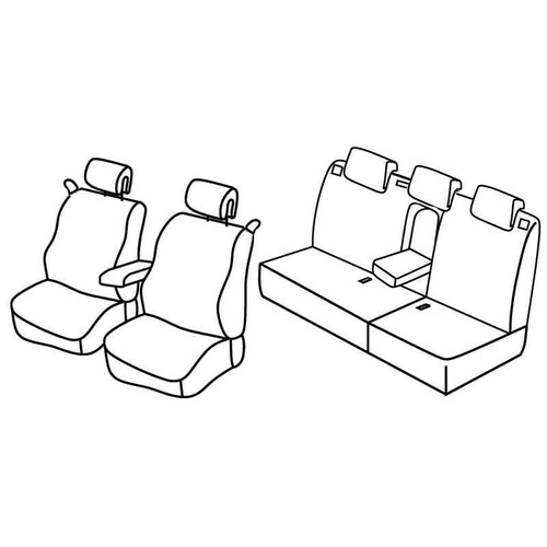 Ensemble de housses de siège Superior - Nocciola - compatible pour Renault Megane II 3p (10/02>10/08)