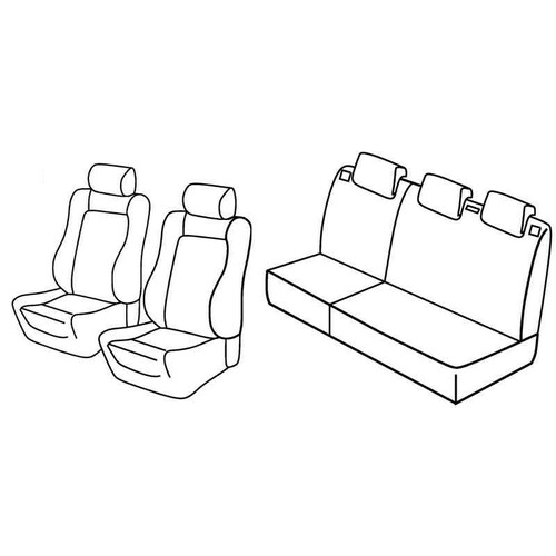 Kit de housses de siège Superior - Nocciola - compatible pour Peugeot 206 3p (09/98>02/09) - Peugeot 206 5p (09/98>02/09)