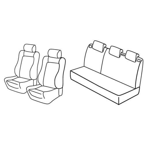 Kit de housses de siège Superior - Nocciola - compatible pour Peugeot 206 3p (09/98>02/09) - Peugeot 206 5p (09/98>02/09)