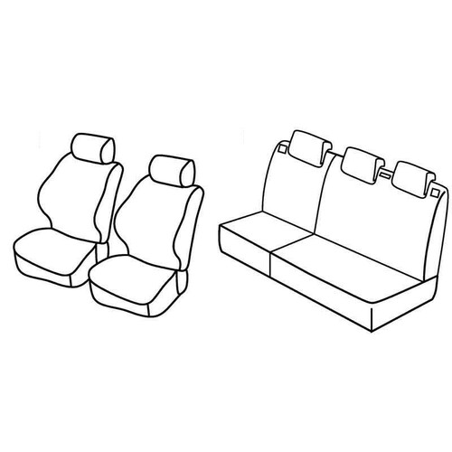 Kit de housses de siège Superior - Nocciola - compatible pour Peugeot 206 3p (09/98>02/09) - Peugeot 206 5p (09/98>02/09)