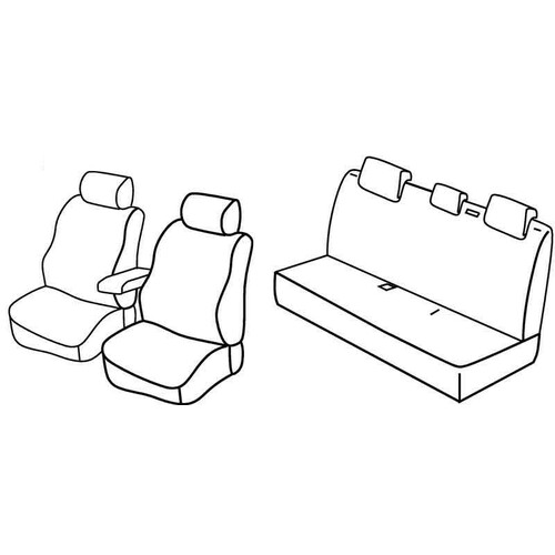 Ensemble de housses de siège Superior - Nocciola - compatible pour Nissan Micra (11/10>02/17)