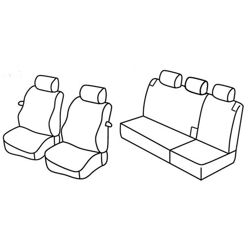 Kit de housses de siège de qualité supérieure - Nocciola - compatible pour Fiat Bravo (10/95>10/01)