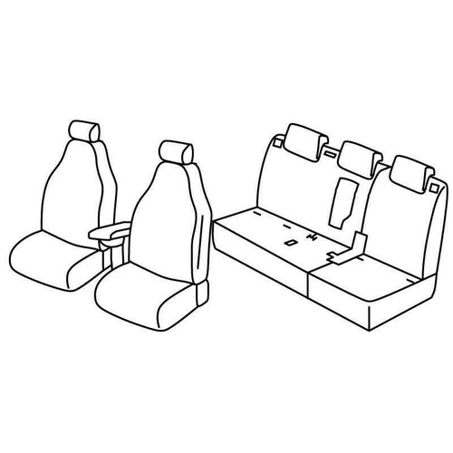 Ensemble de housses de siège Superior - Nocciola - compatible pour Fiat 500L (09/12>)