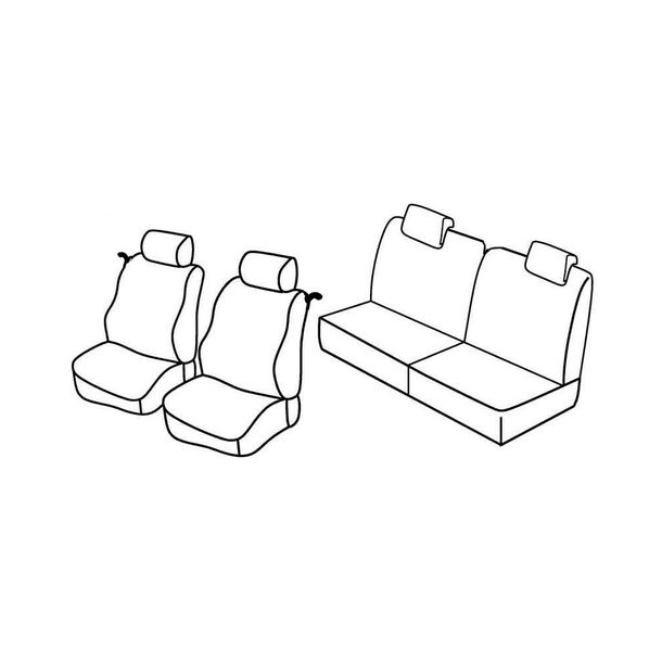 Seat Covers Lampa Set Superior - Hazelnut - compatible with Renault Twingo (06/07>08/14)