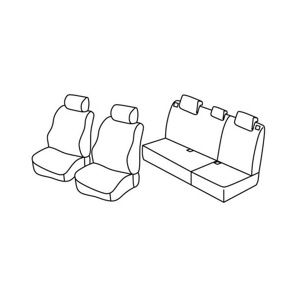 Set de housses de siège Superior - Nocciola - compatible pour Renault Clio II Storia (10/05>12/10)