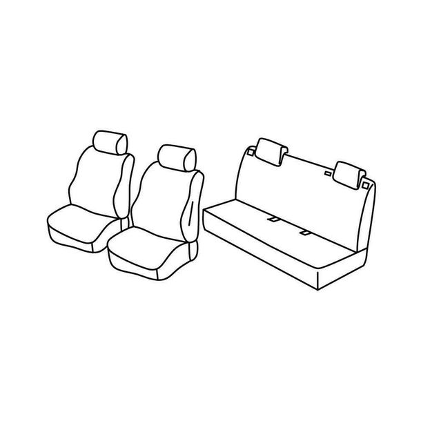 Kit de housses de siège supérieur - Nocciola - compatible pour Fiat Grande Punto 5p (09/05>04/12) - Fiat Punto 5p (01/12>04/19) - Fiat Punto Evo 5p (10/09>04/12)