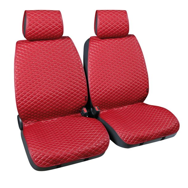 Fundas de asiento Lampa Par - Fundas de asiento delanteras de Skeentex - Burdeos/Blanco