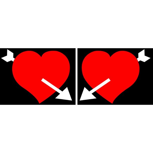Adhesivo decorativo Lámpara LED, Par, 24V - Corazón