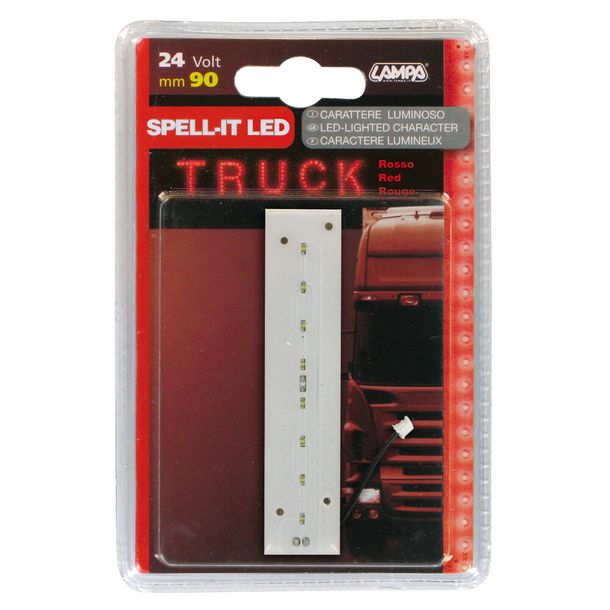 Klebebuchstabe LED Lampa LED, 90 mm, 24V - Rood - I