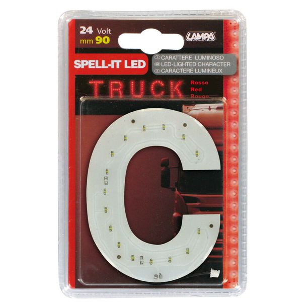 Adhesivo Lámpara LED Lámpara Led, 90 mm, 24V - Rojo - C