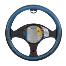 Cobertura para volante Lampa Club, em Skeentex - M - Ø 37/39 cm - Preto/Azul