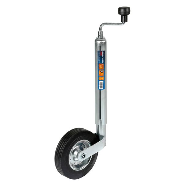 Trailer Hitch Drawbar for Trailers and Caravans, Solid Rubber Wheel Ø 200 mm