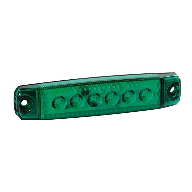Outline marker light with 6 LEDs, surface mount, 12/4 V - Green
