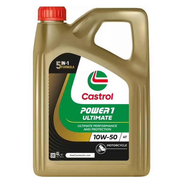 Castrol Motor Oil POWER1 ULTIMATE 10W-50 HC-Synthesis 4-Stroke 4L for Motorcycles