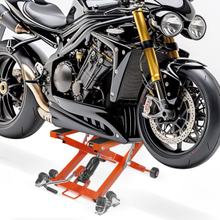 Élévateur mobile pour motos Parzini, hydraulique, orange pour vélos chopper/custom, motos, crossers et enduros jusqu'à 500 kg, hauteur de levage de 42 cm
