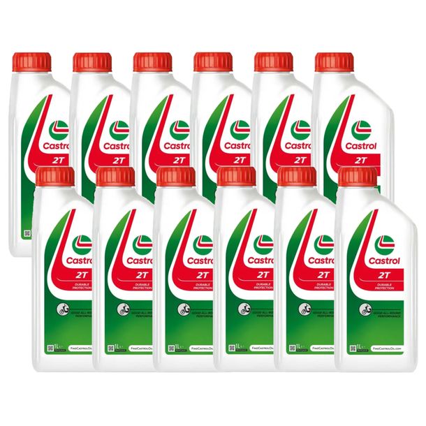12x Castrol 2-Stroke Motor Oil 1L
