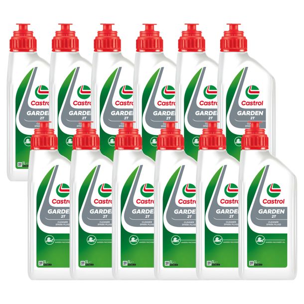 12x Castrol Motoröl GARDEN 2-Takt 1L für Gartengeräte Rasenmäher / Kettensägen – Bild 1