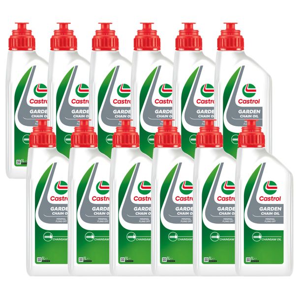 12x Castrol Chain Oil GARDEN Adhesive Oil 1L for garden tools such as chainsaws