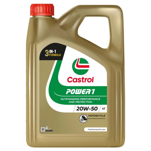 Castrol Motoröl POWER1 20W-50 HC-Synthese 4-Takt 5L für Motorräder – Bild 2