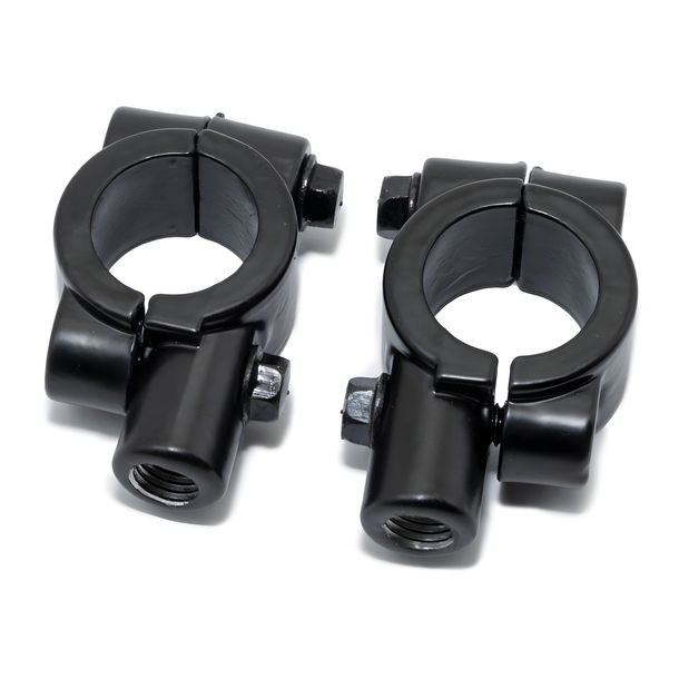 Support de miroir Parzini M10 pour guidon de 22,2 mm – aluminium noir, 2 pièces