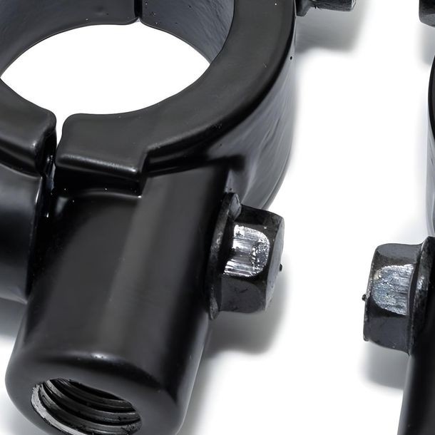 Support de miroir Parzini M10 pour guidon de 22,2 mm – aluminium noir, 2 pièces