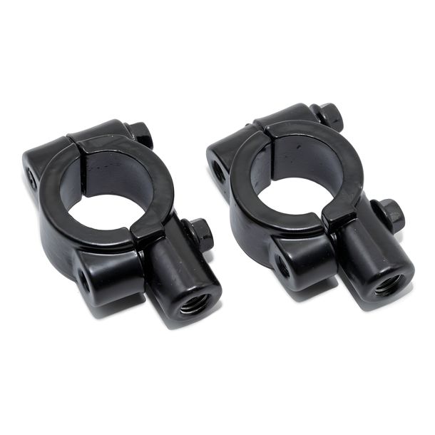 Spiegelhalterung Parzini Spiegeladapter M8 22mm 7/8", Aluminium, schwarz, 2 Stück
