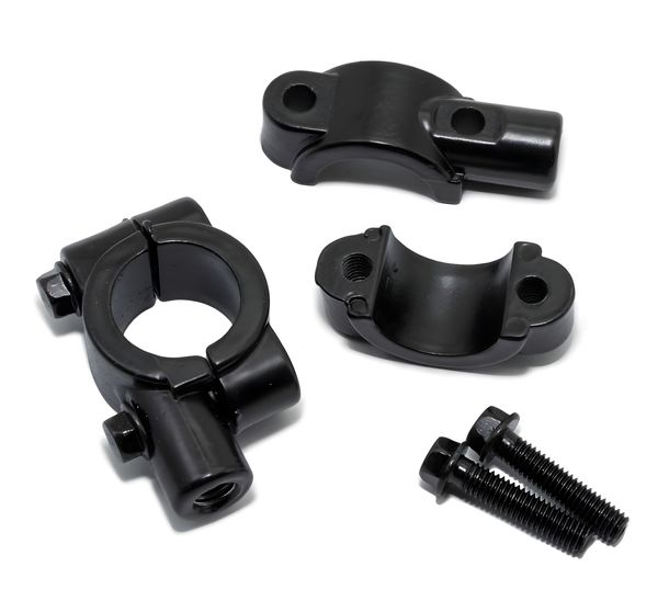 Support de miroir Parzini M8 pour guidon de 22,2 mm – aluminium noir, 2 pièces