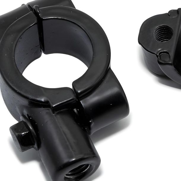 Support de miroir Parzini M8 pour guidon de 22,2 mm – aluminium noir, 2 pièces