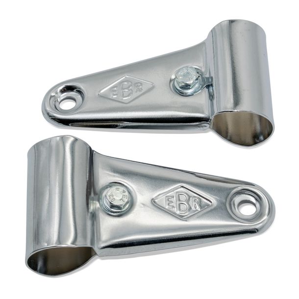 Headlight Bracket Kit - Headlight Holder EBR, chrome for Piaggio / Vespa Ciao Moped