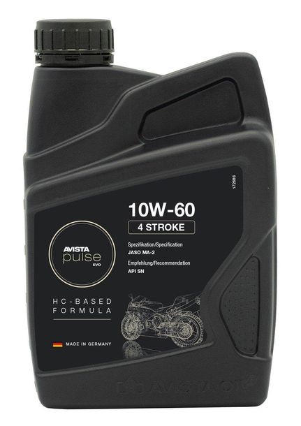 AVISTA Pulse Evo 4 Stroke 4-Takt Motoröl SAE 10W-60 für Motorräder, erfüllt API SN 1L