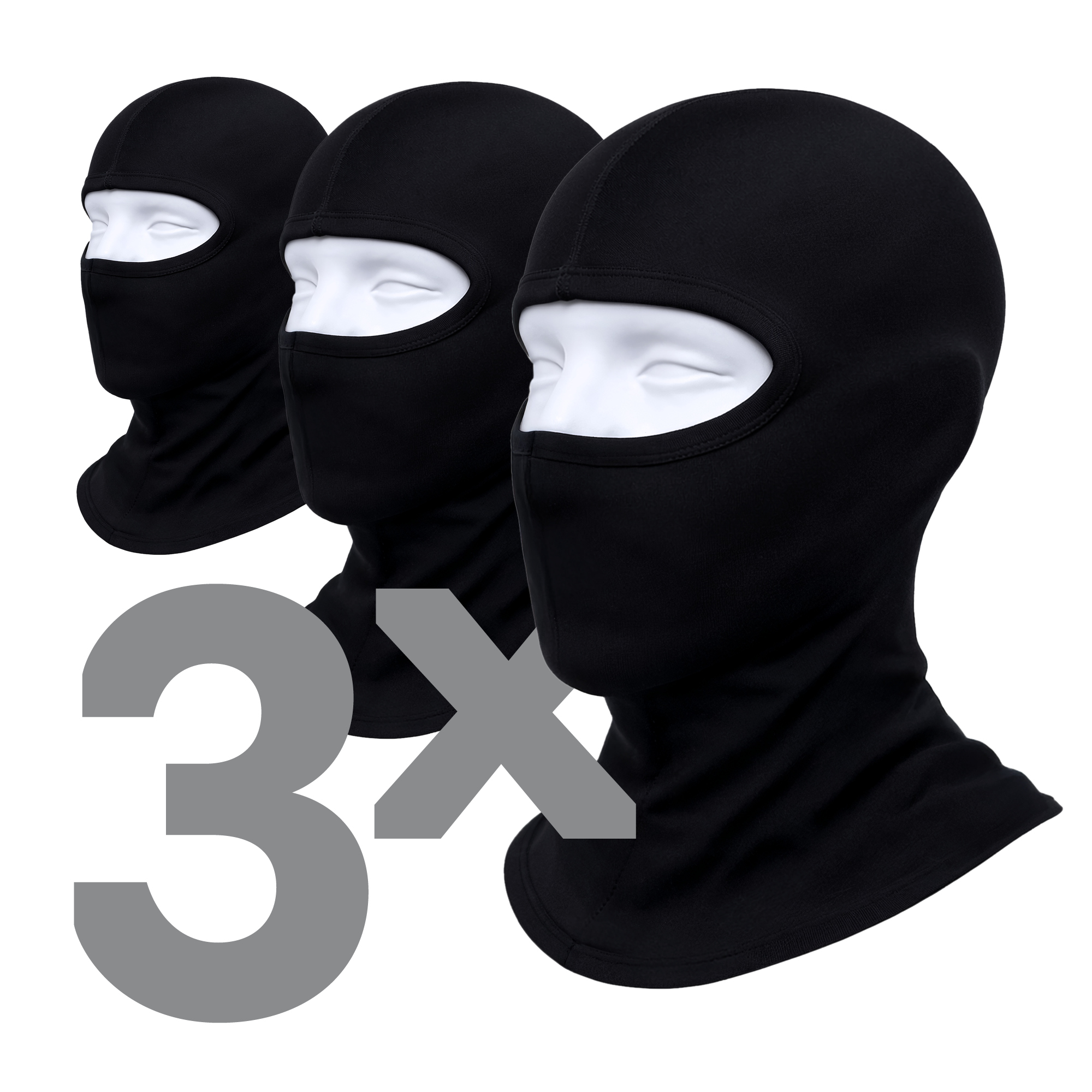Sturmhauben Set ROAD-STAR 3x Sturmmasken Gesichtsmasken Single Eye Baumwolle