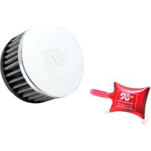 K&N Racing single universal round cylindrical 57 mm chrome air filter