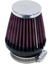 Filtro de aire cromado cilíndrico redondo universal K&N Racing de 46 mm