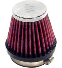 K&N Racing single universal round conical 55 mm chrome air filter