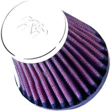 Filtre à air chromé unique universel rond conique 51 mm K&N Racing pour Honda XRV Africa Twin 750 cc années 1993 - 2003