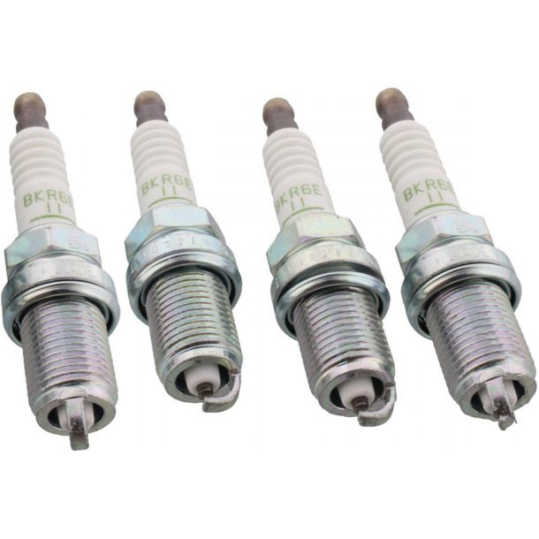 Spark plug set NGK 4x BKR6E-11 V-Line resistor, 19,0mm long thread Ø 14,0mm, 2756 / 6465 / 90888