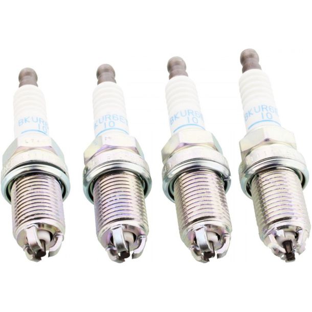 Candele set NGK 4x BKUR6ET-10 V-Line candela resistenza, 19,0mm filetto lungo Ø 14,0mm 3-massa-elettrodi, 2397 / 3045 / 96723