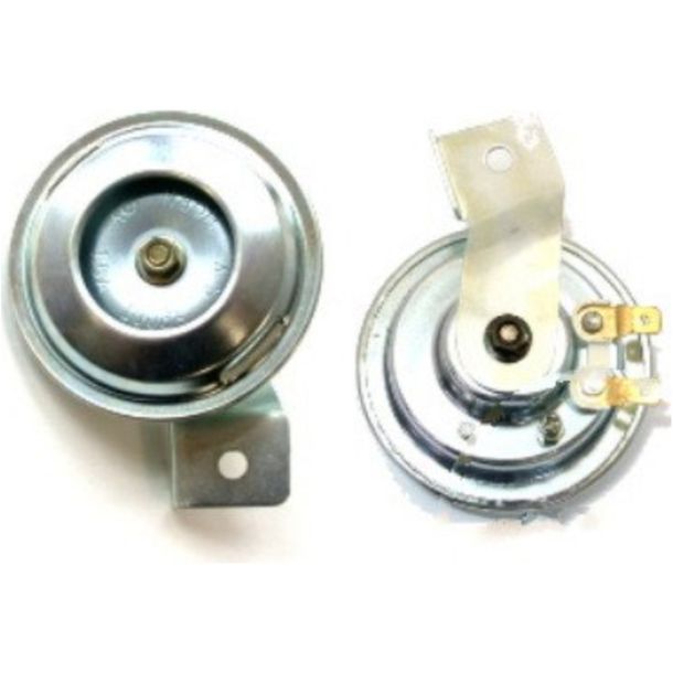Bocina JMP de 6 V plateada para moto, 70 mm