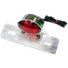 Rückleuchte JMP CAT chrom mit Nummernschildhalter Aluminium