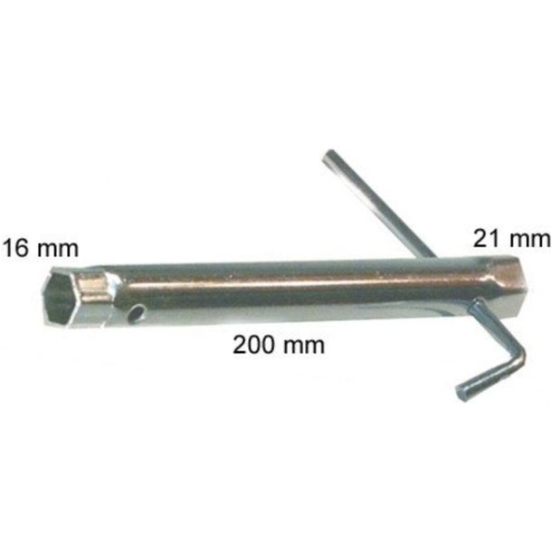 Zündkerzenschlüssel JMP 200mm Schlüsselweite 16/21 mit abgewinkeltem Knebel