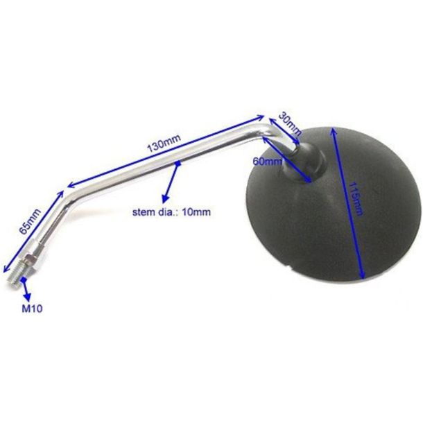 Rétroviseur gauche JMT noir pour Yamaha RD XJ 250/400/550/650/750/850/1100 ccm construit de 1977 à 1985