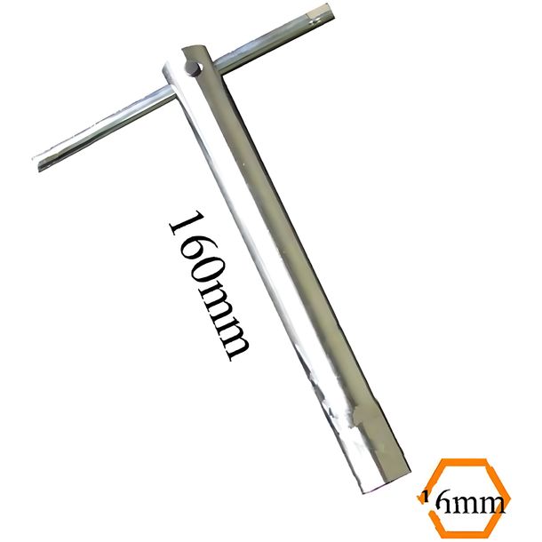 Chiave per candele JMP 160 mm misura 16 con impugnatura a T