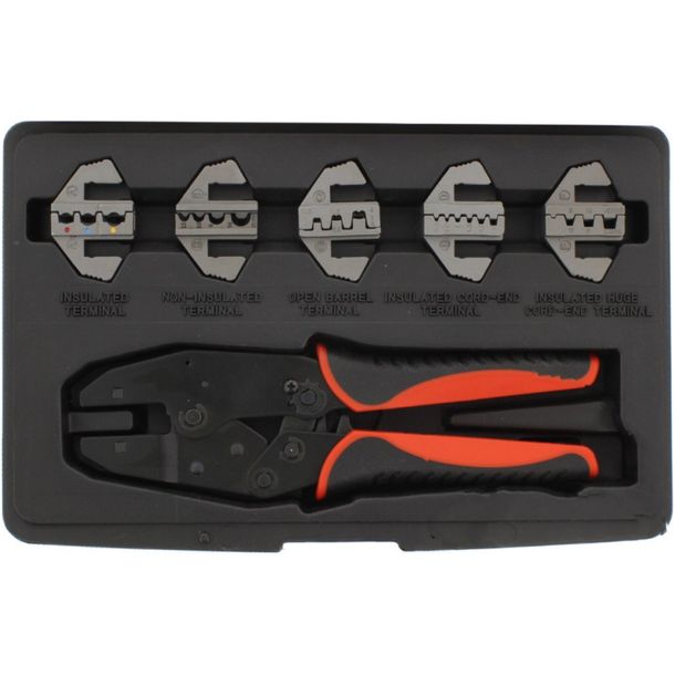 JMP crimping pliers, set of 11 pieces with interchangeable jaws
